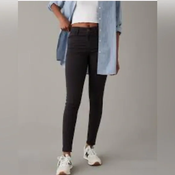 Abercrombie & Fitch Size 29/8 Harper Mid Rise Jean Legging Stretch Black - Picture 1 of 10